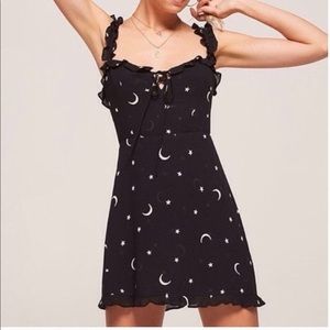 Reformation Star&Moon Armadillo Mini Dress, size 8, black
